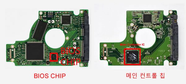 하드 드라이브 pcb bios 칩